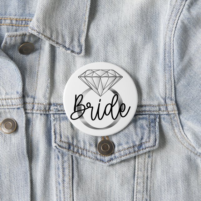 Braut Diamant Verlobungsring Silber Button (Beispiel)