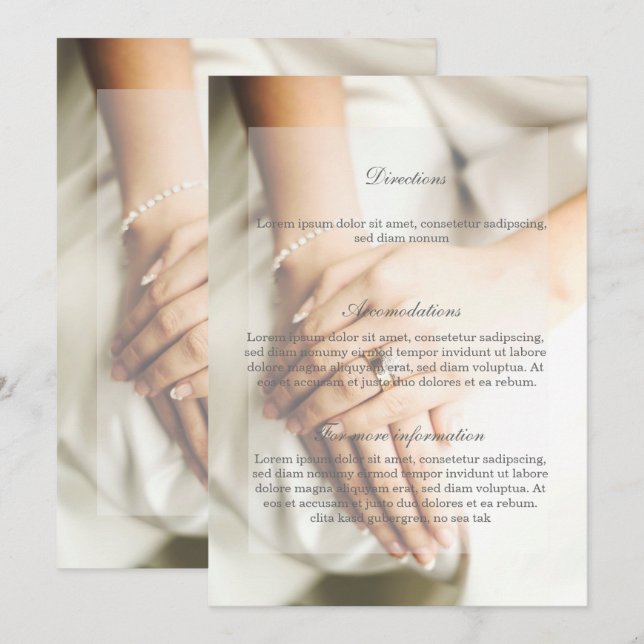 Braut Diamond Ring Hochzeitsrichtung Einladung (Vorne/Hinten)