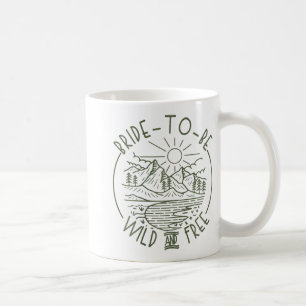 Braut, die wild und frei campen geht Junggesellinn Kaffeetasse