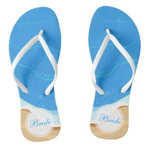 Braut-drehen personalisierte Strand-Hochzeit   Flip Flops