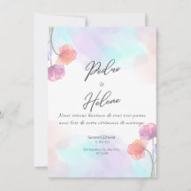 Braut-Einladungskarte Blush Rose Eleganz