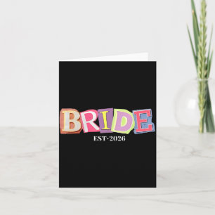 Braut Est 2026 Retro Verheiratet Hochzeit Brautkle Karte