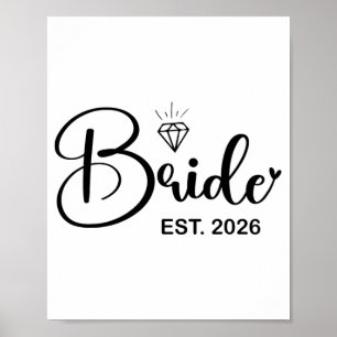 Braut Est. 2026 Verlobte Frau Ehefrau Junggesellin Poster