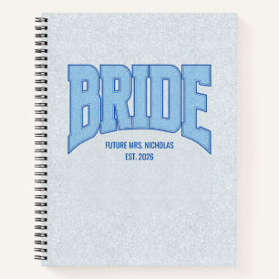 Braut Faux Glitter Varsity Verlobung Hochzeit Notizbuch