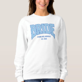 Braut Faux Glitter Varsity Verlobung Hochzeit Sweatshirt