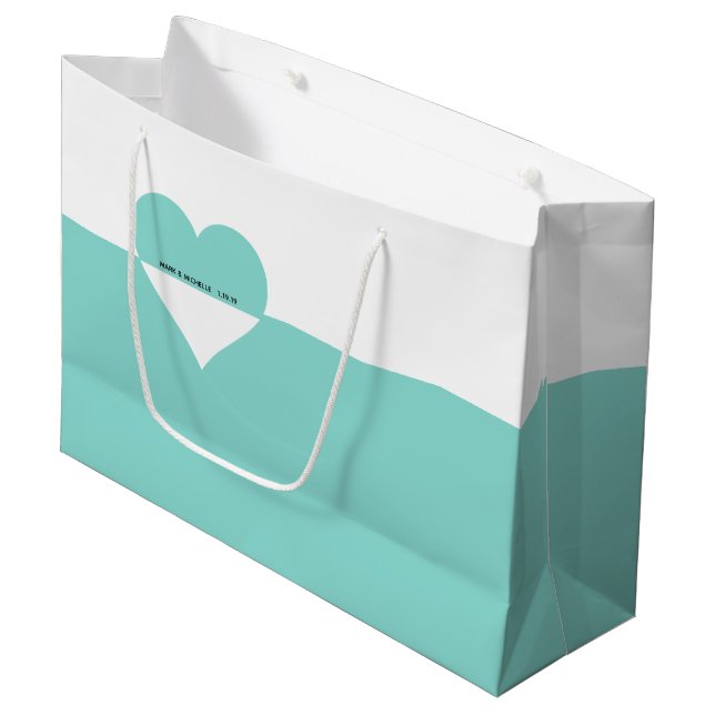 Braut & Firma für immer Ihr & Me Duschkabine Party Große Geschenktüte (Vorderseite Schrägansicht)