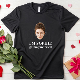 Braut-Foto mit individuellem Gesicht Junggesellinn T-Shirt