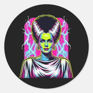 Braut Frankenstein Bride lebhaftes Clic Halloween Runder Aufkleber