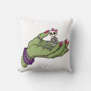 Braut Frankenstein Hand mit Skeleton Bow Got Kissen