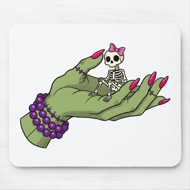 Braut Frankenstein Hand mit Skeleton Bow | Got Mousepad (Vorne)