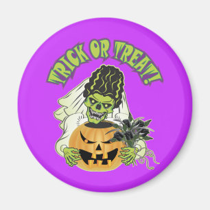 Braut Frankenstein Skull Magnet