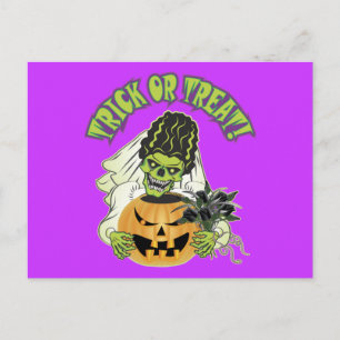 Braut Frankenstein Skull Postkarte