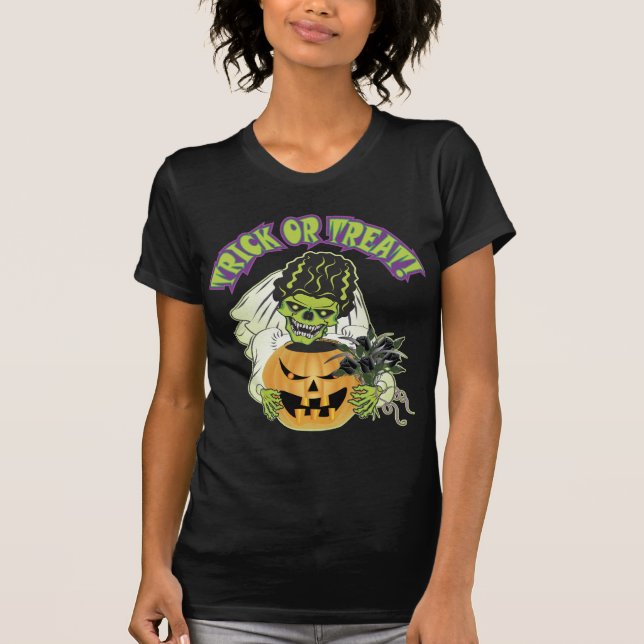 Braut Frankenstein Skull T-Shirt (Vorderseite)