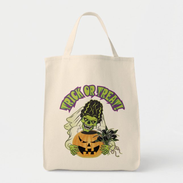 Braut Frankenstein Skull Tragetasche (Vorne)