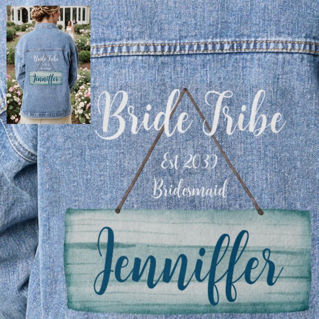 Braut für Hochzeit Bachelorette Monogram Jeansjacke (Von Creator hochgeladen)