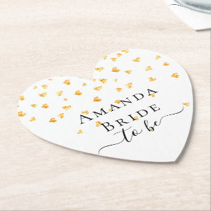 Braut Gold Herzen Streusel Name Untersetzer