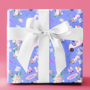 Braut-Golf-Brautdusche Nahtloses Muster Geschenkpapier