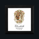 Braut Groom Christlich Gold Blumenübergabe Erinnerungskiste<br><div class="desc">Mit einem wunderschönen katholischen Bild der gesegneten Jungfrau Mary und St. Joseph an ihrem Hochzeitstag überlagerte sich auf einem vergoldeten Rahmen mit Blume. Das traditionelle Memorare Gebet in der Mitte.</div>