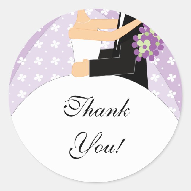 Braut & Groom Danke, dass ihr Sticker Blumenviolet (Vorderseite)