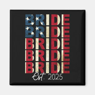 Braut Groom Est. 2025 US-Flagge nur verheiratete P Magnet