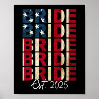 Braut Groom Est. 2025 US-Flagge nur verheiratete P