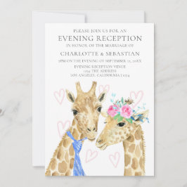 Braut Groom Giraffe Abend Hochzeitsempfang Ankündigung