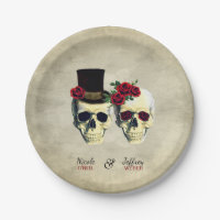 Braut & Groom Goth Skulls Hochzeit