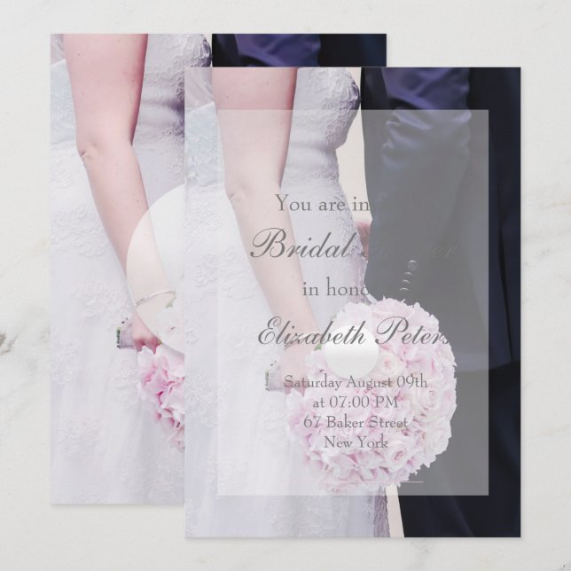 Braut & Groom Hochzeit Einladung (Vorne/Hinten)