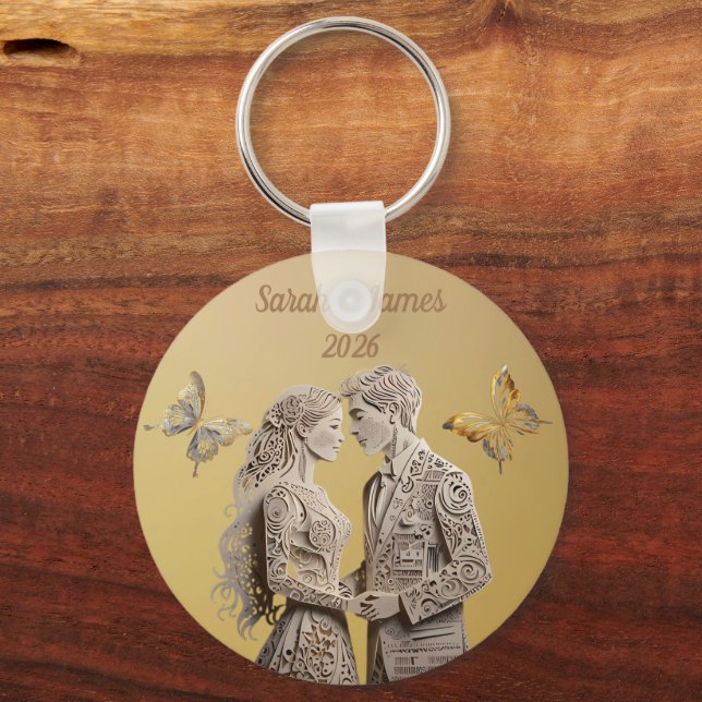 Braut & Groom Hochzeitsgeschenke Schlüsselanhänger (Vorderseite)