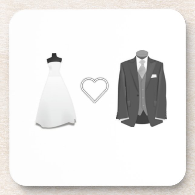 Braut & Groom Hochzeitskleid Tuxedo Untersetzer (Vorderseite)