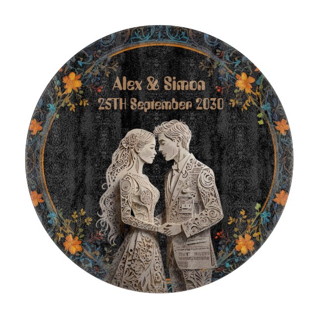 Braut & Groom Royal Classic Schneidebrett (Vorderseite)