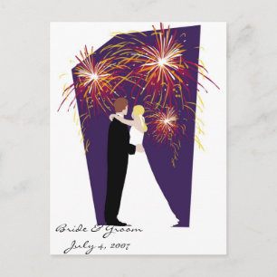 Braut & Groom Save the Date am 4. Juli Hochzeiten Ankündigungspostkarte