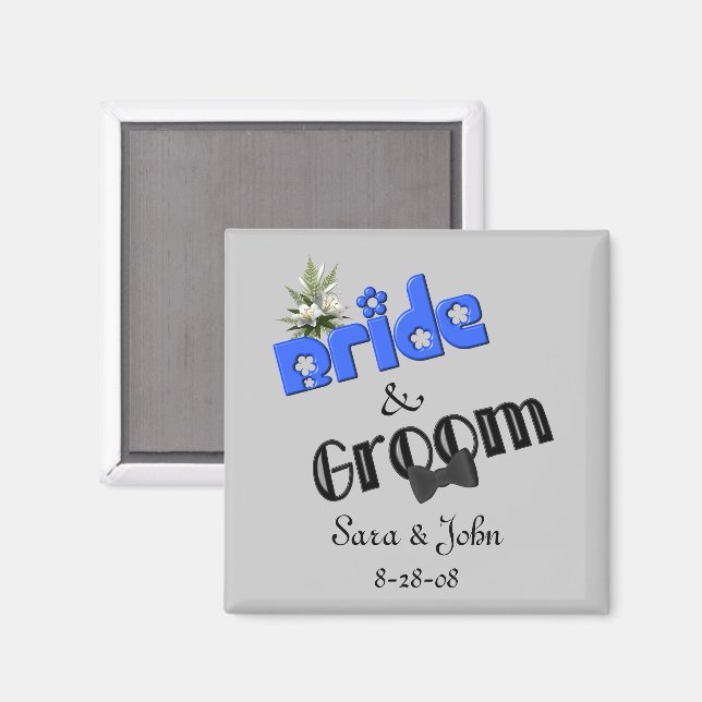 Braut Groom Save the Date Gastgeschenk Hochzeit Ma Magnet (Vorderseite/Rückseite)