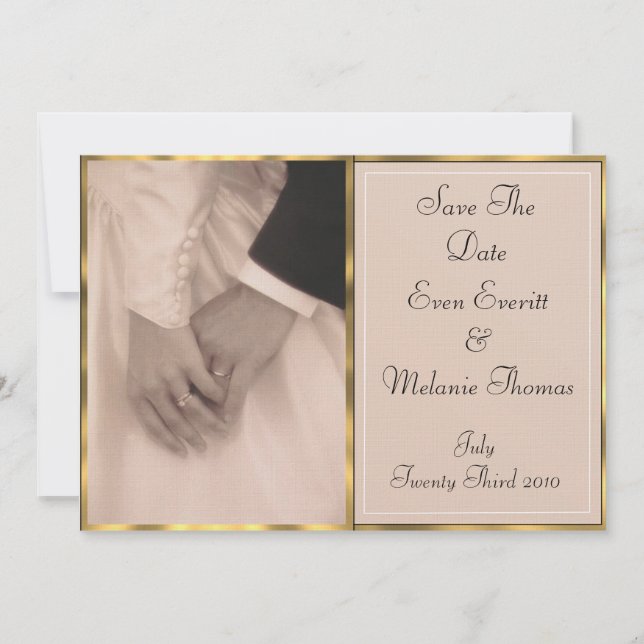 Braut & Grooms Hände Save The Date (Vorderseite)