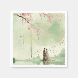 Braut & Grün Thema Hochzeit Serviette