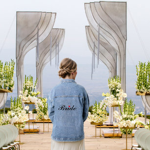 Braut Hochzeit Brautjungfer Junggesellinnenabschie Jeansjacke
