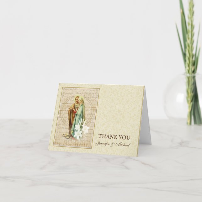 Braut Hochzeit religiöse Verlobung Vintag Dankeskarte (Vorderseite)