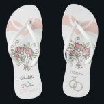 Braut-Hochzeits-Gewohnheit Flip Flops<br><div class="desc">Wedding drehen Reinfälle für die hübsche Braut um! Personifizieren Sie und addieren Sie Ihre individuellen Namen und das Hochzeitsdatum.</div>
