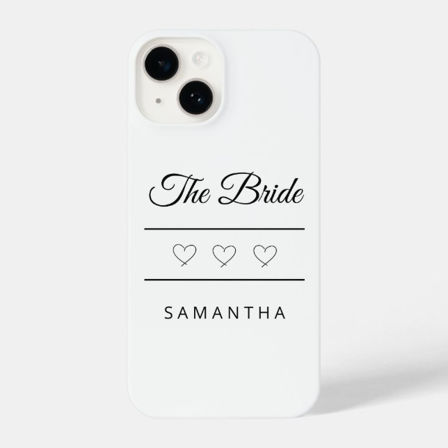 Braut Hochzeitsdesign personalisiert iPhone 14 Hülle (Rückseite)
