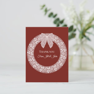 Braut-Hochzeitsdusche-Dankeskarten-Lace-Kranz Dankeskarte