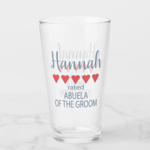 Braut & Hochzeitsgesellschaft 5 Herz Abuela des Br Glas