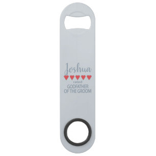 Braut & Hochzeitsgesellschaft 5 Herz Pate des Bräu Speed Flaschenöffner