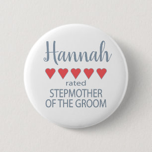 Braut & Hochzeitsgesellschaft 5-Herz-Stiefmutter d Button