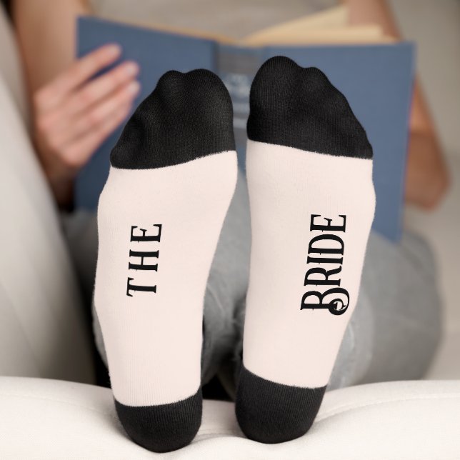 Braut Hochzeitsparty Rosa und schwarze Socken (Unterseite)