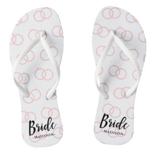 Braut Hochzeitsring Muster und Name Flip Flops