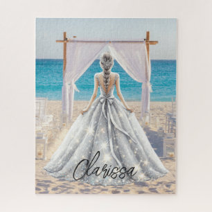 Braut Hochzeitstag Strandhochzeit Elegantes Brautk