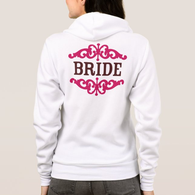 Braut (Hot Pink & Chocolate Brown) Hoodie (Rückseite)