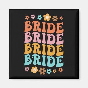Braut Ich Mache Crew Retro Groovy Junggesellinnena Magnet