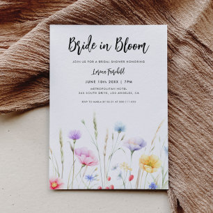 Braut in Bloom Moderne Wildblumen Brautparty Einladung