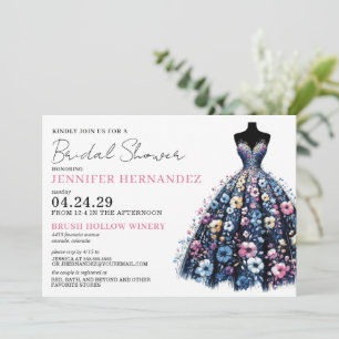Braut in Bloom Wildblumen Brautparty Einladung